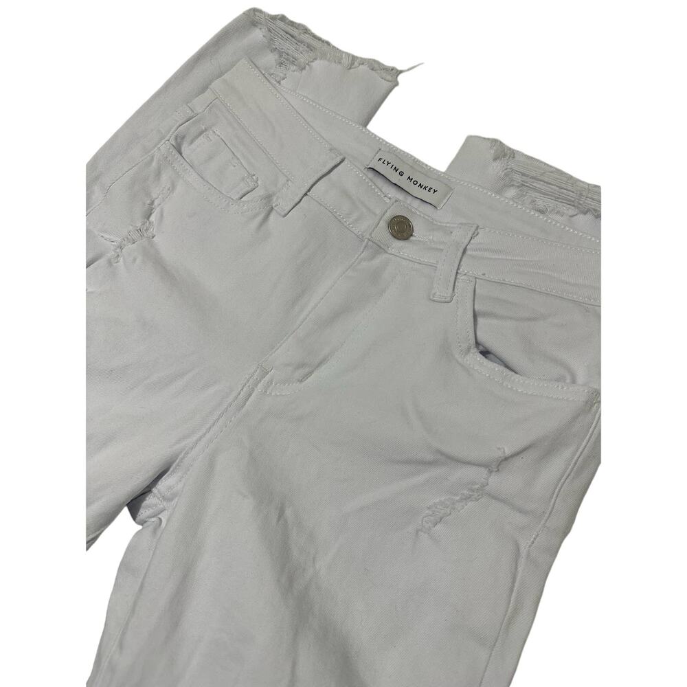 Flying Monkey White Woman's Skinny Ankle Jeans Size 26